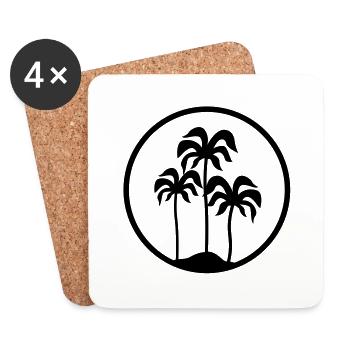 Palmiers Palm - Dessous de verre (lot de 4) - blanc - Devant