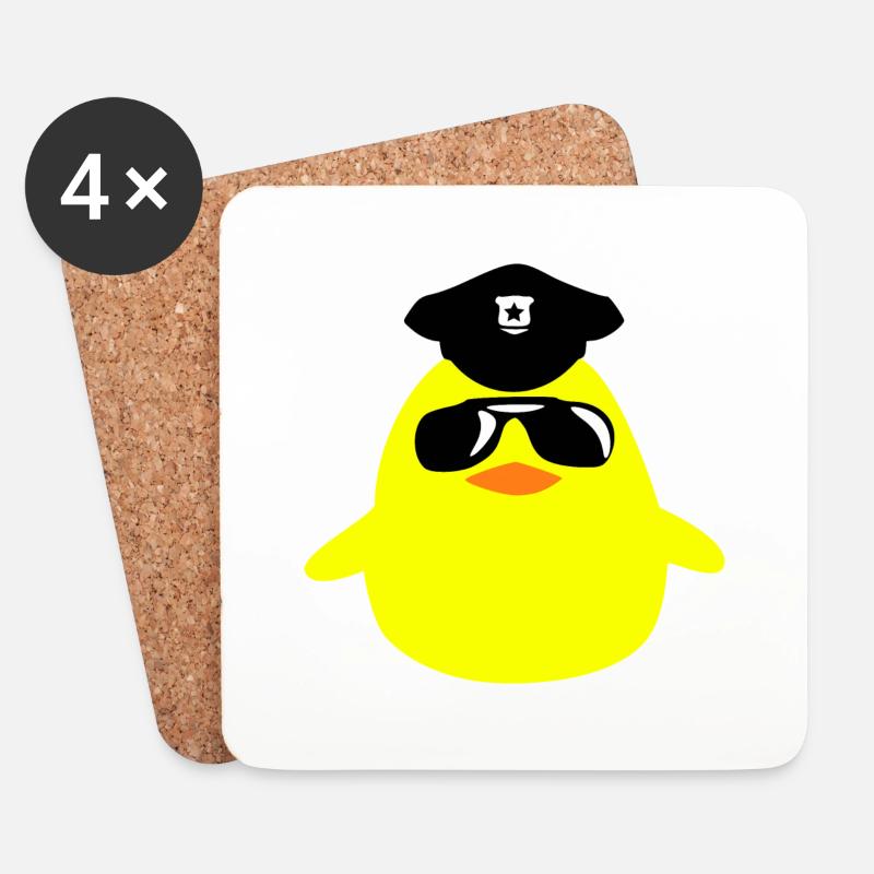 cool_cop_chick - Coasters (set of 4) - white