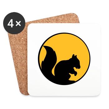 lune nuit soleil cercle rond logo silhouette noir - Dessous de verre (lot de 4) - blanc - Devant