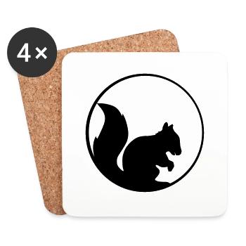 nuit lune soleil cercle rond logo silhouette noir - Dessous de verre (lot de 4) - blanc - Devant