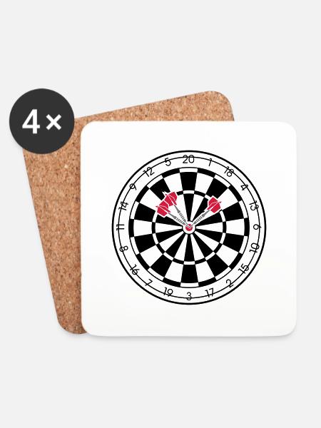 Darts - Untersetzer (4er-Set) - Weiß