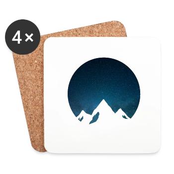 Mountain mountains hiking climbing alps mountaineering - Coasters (set of 4) - white - Front