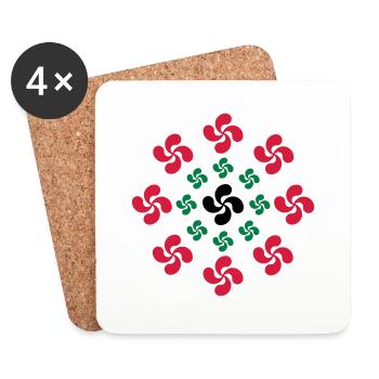 lauburu Baskenquer - Untersetzer (4er-Set) - Weiß - Vorne