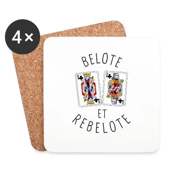 Belote et rebelote02 - Dessous de verre (lot de 4) - blanc - Devant