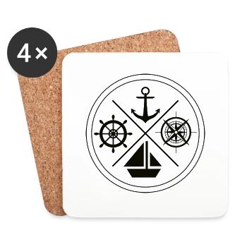 All kinds of nautical - Dessous de verre (lot de 4) - blanc - Devant