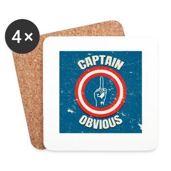 Place d’affiche vintage Captain évident - Dessous de verre (lot de 4) - blanc - Devant