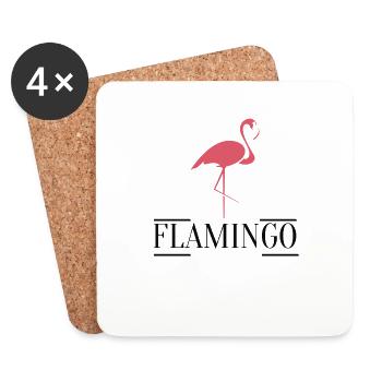flamant - Dessous de verre (lot de 4) - blanc - Devant