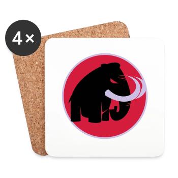 angry mammoth böses Mammut - Untersetzer (4er-Set) - Weiß - Vorne