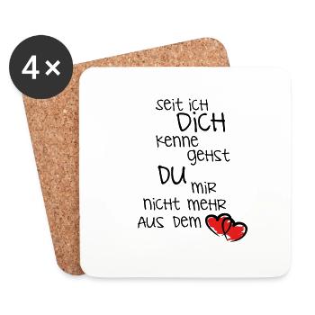 seit ich dich kenne.. - Untersetzer (4er-Set) - Weiß - Vorne