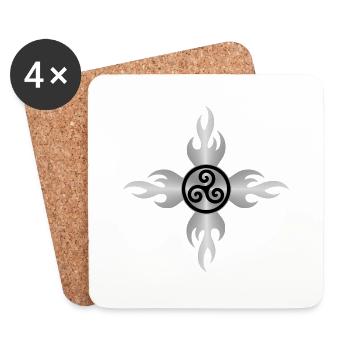 breizh brittany Triskel - Coasters (set of 4) - white - Front