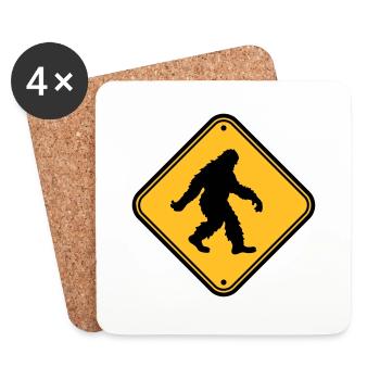 Shield note hazard caution caution zone warnun - Coasters (set of 4) - white - Front