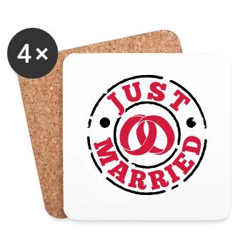 just_married - Coasters (set of 4) - white - Front