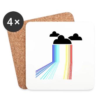 rainbow cloud - Coasters (set of 4) - white - Front