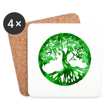 tree of life green - Untersetzer (4er-Set) - Weiß - Vorne