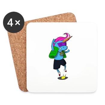 Einhorn Fabel Märchen Bunt Geschenk Geschenkidee - Untersetzer (4er-Set) - Weiß - Vorne