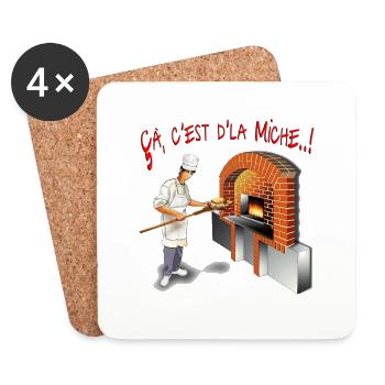 çà c'est d'la Miche ! - Dessous de verre (lot de 4) - blanc - Devant