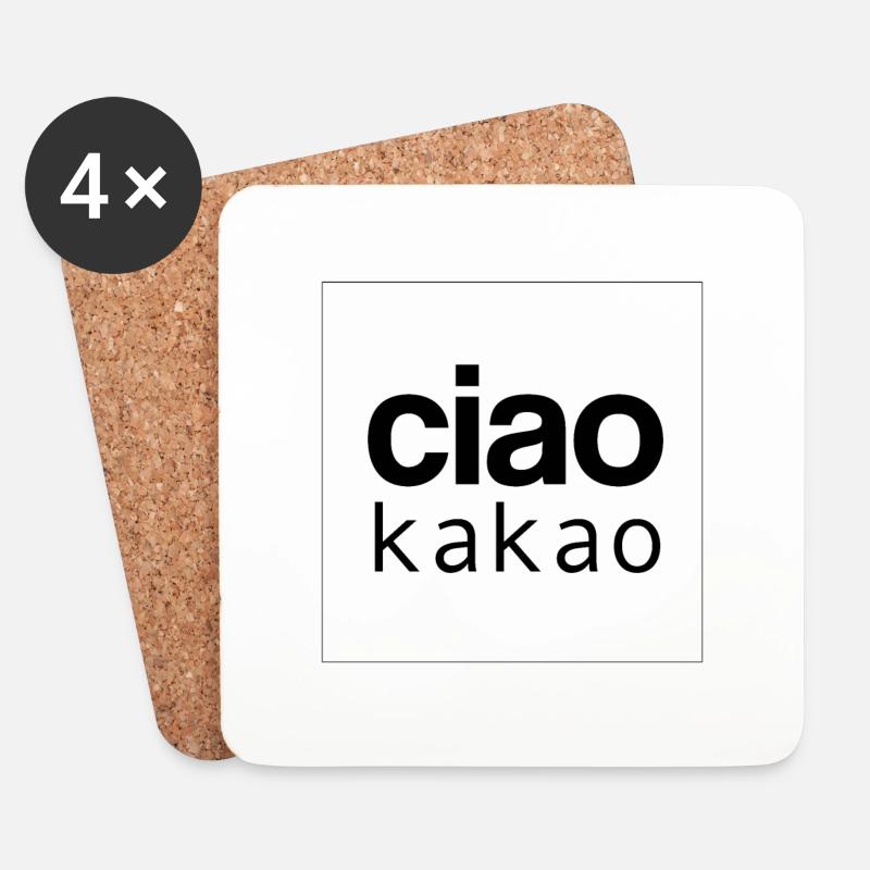 Ciao Kakao 2 - Untersetzer (4er-Set) - Weiß