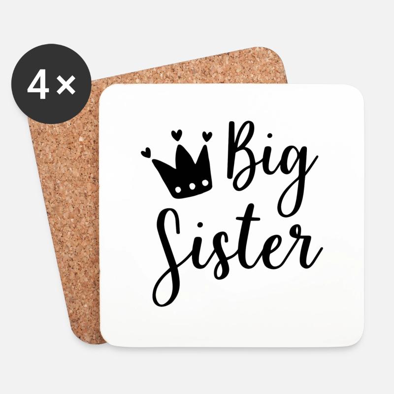 Big Sister - Untersetzer (4er-Set) - Weiß