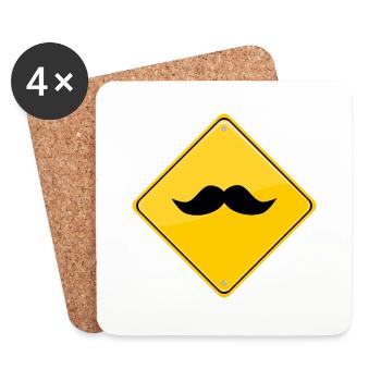mustache - Coasters (set of 4) - white - Front