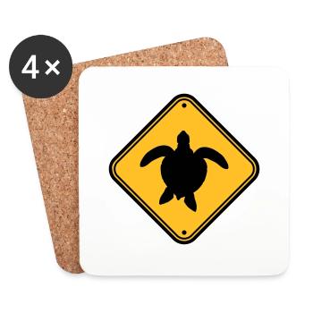 Shield zone warning caution note beware of wastes - Coasters (set of 4) - white - Front