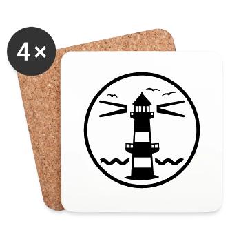 leuchtturm_1_f1 - Coasters (set of 4) - white - Front