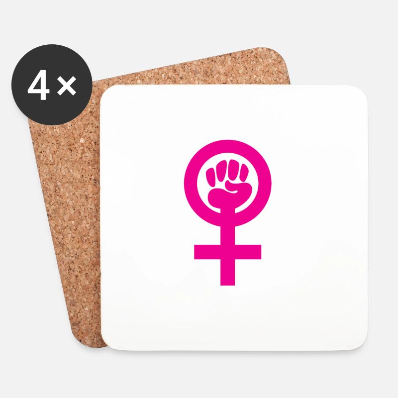 Heftiger Feminismus in Pink - Untersetzer (4er-Set) - Weiß