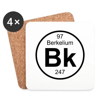 Element 97 - bk (berkelium) - Full (round) - Untersetzer (4er-Set) - Weiß - Vorne