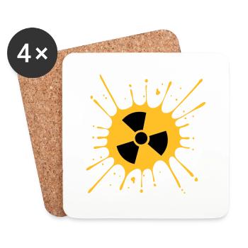 atomic symbol radioactive warning caution note - Coasters (set of 4) - white - Front