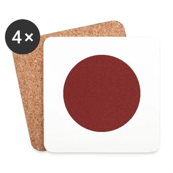 Roter Kreis - Untersetzer (4er-Set) - Weiß - Vorne
