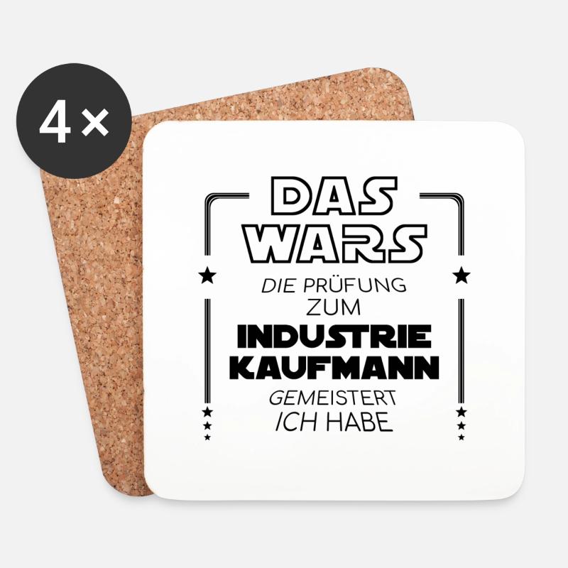 Das Wars Abschluss 2019 Industriekaufmann Geschenk - Untersetzer (4er-Set) - Weiß