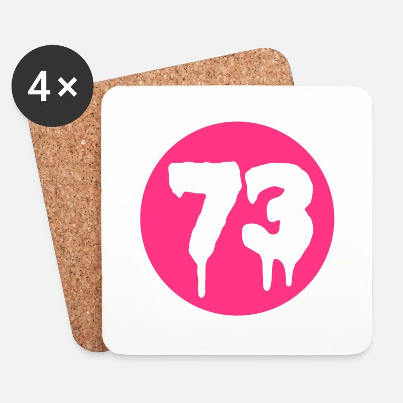 Number 73 - Untersetzer (4er-Set) - Weiß