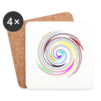 Swirling colors, Verwirbelnde Farben - Untersetzer (4er-Set) - Weiß - Vorne