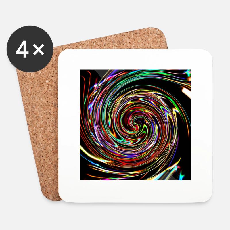 Neon spirals, neon spirals - Coasters (set of 4) - white