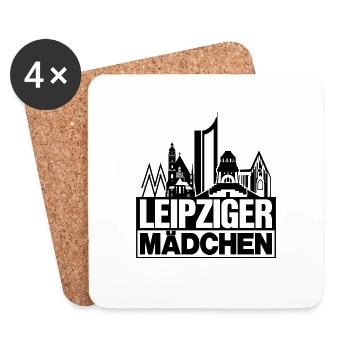 Cadeau fille Leipzig noir Leipzig - Dessous de verre (lot de 4) - blanc - Devant