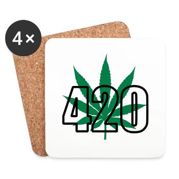 420 cannabis - Coasters (set of 4) - white - Front