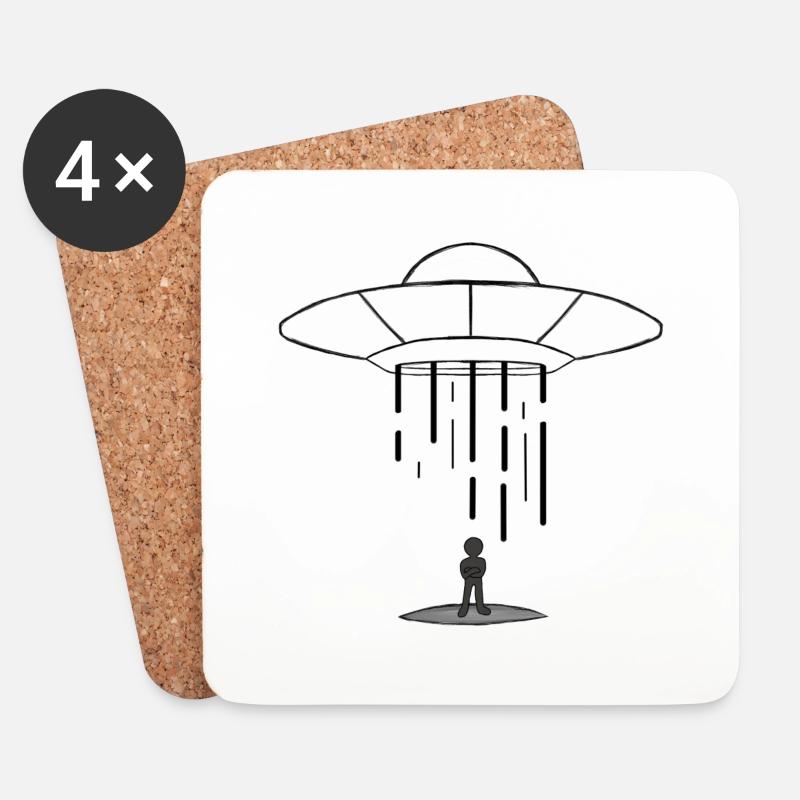 Ufo - Untersetzer (4er-Set) - Weiß