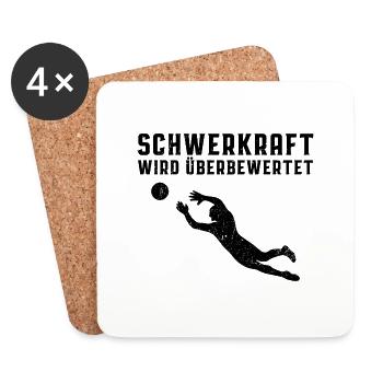 Torwart Schwerkraft Sprung Geschenk - Untersetzer (4er-Set) - Weiß - Vorne