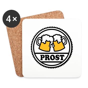 Bière - Dessous de verre (lot de 4) - blanc - Devant