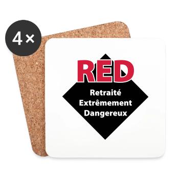 RED - Retraité extrêmement dangereux - Dessous de verre (lot de 4) - blanc - Devant