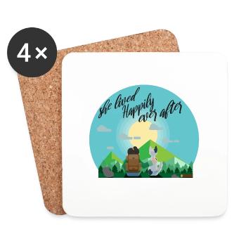 Hiking Holiday Mountains Freedom Dog Gift - Coasters (set of 4) - white - Front