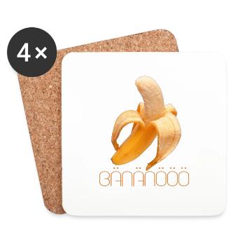 banane - Dessous de verre (lot de 4) - blanc - Devant