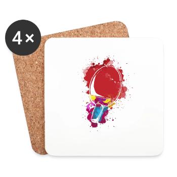 Bat Art Colors Table Tennis Gift - Coasters (set of 4) - white - Front