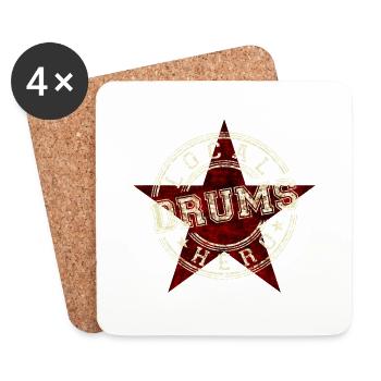 Local Hero Drums - Coasters (set of 4) - white - Front