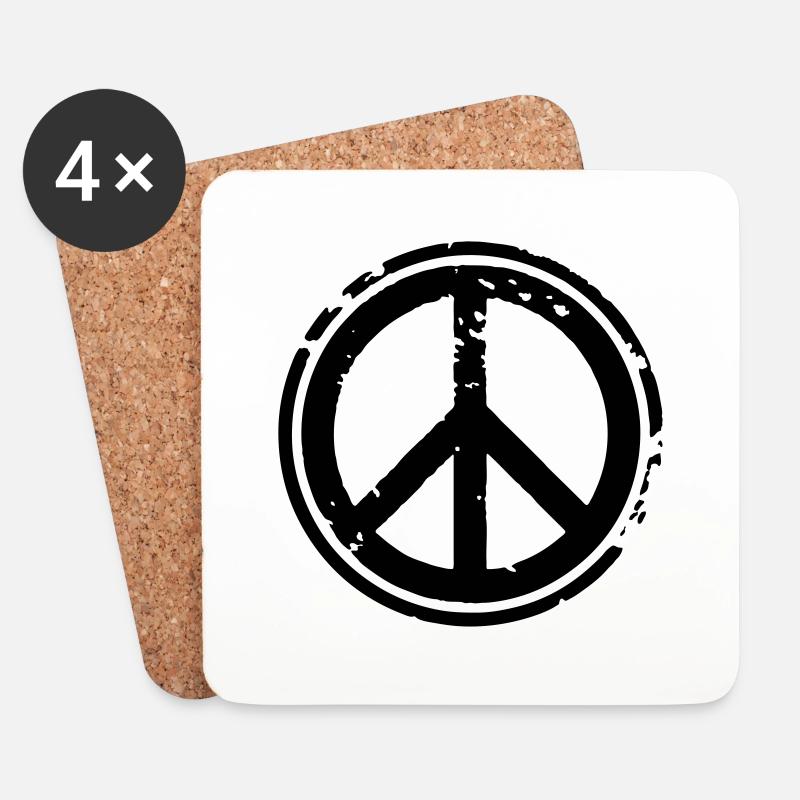 Peacezeichen Friedenssymbol Used Look Grunge Peace - Untersetzer (4er-Set) - Weiß