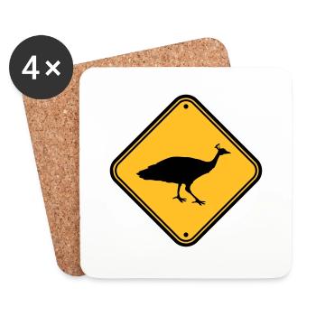 Bouclier Danger Attention Attention Remarque Zone - Dessous de verre (lot de 4) - blanc - Devant