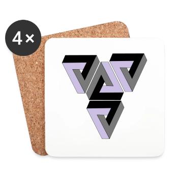 Penrose Triangle - Untersetzer (4er-Set) - Weiß - Vorne
