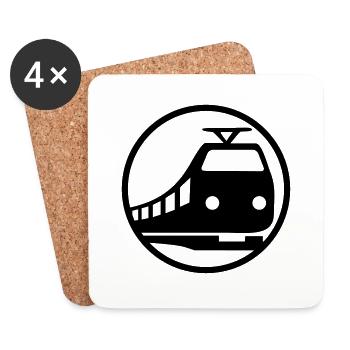 Train Icon - Dessous de verre (lot de 4) - blanc - Devant