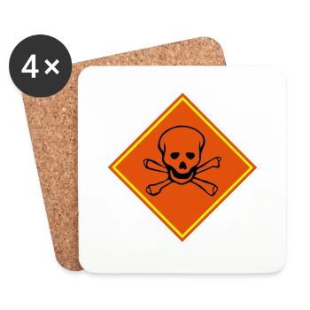 skull_sign_vec_3 en - Coasters (set of 4) - white - Front