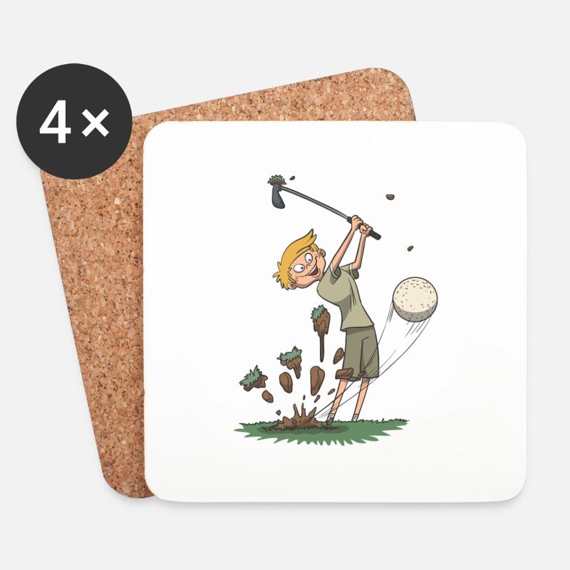 Golf Golfschwung Schlag Geschenk Idee - Untersetzer (4er-Set) - Weiß