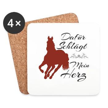 Chemise d’équitation - Horse Love - Pony Gift - Dessous de verre (lot de 4) - blanc - Devant